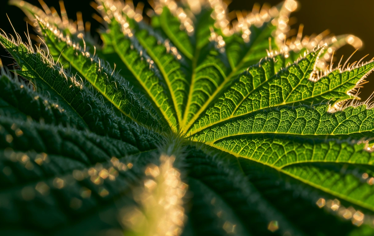 Botanische Struktur im Sonnenlicht